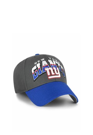 Gray and blue baseball cap with "New York Giants ny" logo embroidered on the front in white, blue, and red stitching.