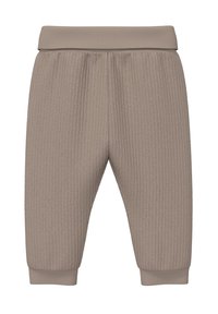 Hellbraune, gerippte Kinderhosen mit elastischem Bund und Bündchen, die für Komfort und Bewegungsfreiheit konzipiert sind.