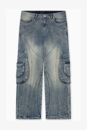 FAVELA POCKETS CARGO UNISEX - Džíny Relaxed Fit - blue sand washed