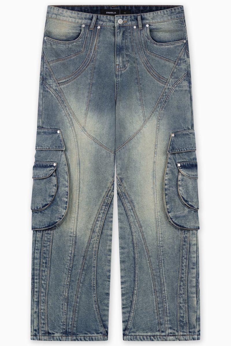 FAVELA Jean boyfriend denim bleu