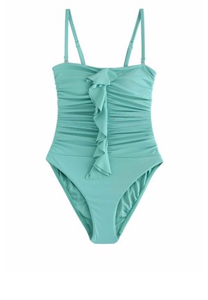 REGULAR FIT - TUMMY CONTROL FRILL BANDEAU  . - Costum de baie - turquoise blue
