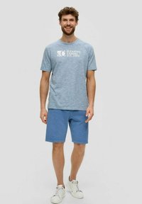 s.Oliver RUNDHALS KURZARM MODERN LOGO  2ER PACK - T-Shirt print - hellblau