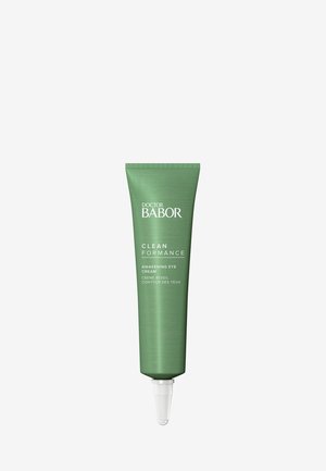 Tubetto verde della Crema Contorno Occhi Risvegliante Clean Formance di Doctor Babor con beccuccio a punta. Design pulito, finitura opaca, testo bianco.