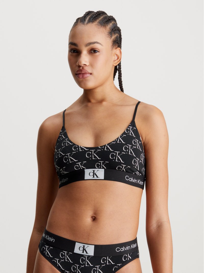 Calvin Klein Underwear UNLINED BRALETTE 1996 COTTON - Bustino - litho/black