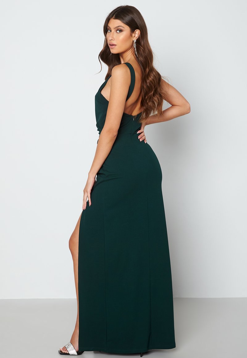 Bubbleroom SQUARE NECK SLIT MAXI DRESS - Maxi dress - dark green - Zalando Bubbleroom SQUARE NECK SLIT MAXI DRESS - Maxi dress - dark green - Zalando