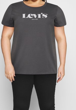 Grijs katoenen t-shirt met een ronde hals en korte mouwen, voorzien van een witte "Levi's"-logo en "Since 1873"-opdruk op de borst.