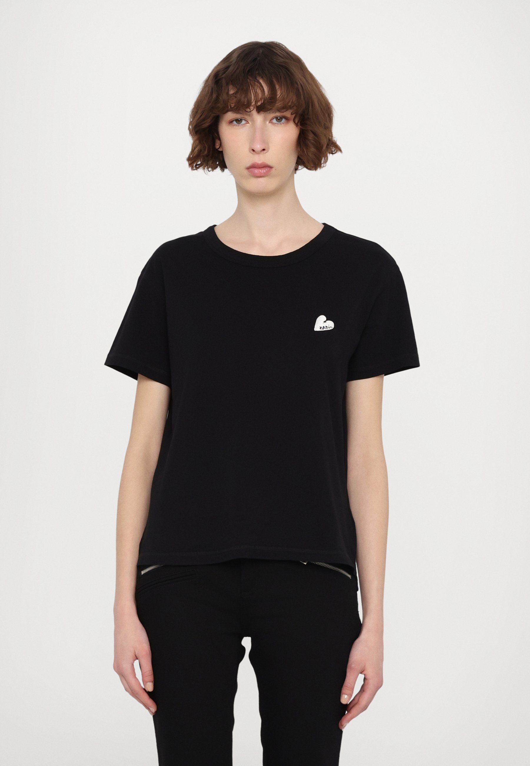 Zadig & Voltaire MARTA HEART - Basic T-shirt - black - Zalando