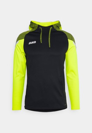 JAKO PERFORMANCE - Felpa con cappuccio - shwarz/soft yellow