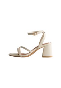 WIDE FIT BLOCK HEEL - High heeled sandals - off white