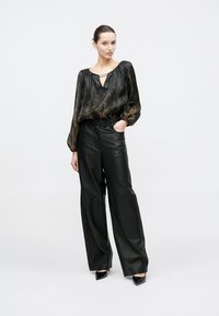 Marc Cain Bluse - black/amber gold-coloured