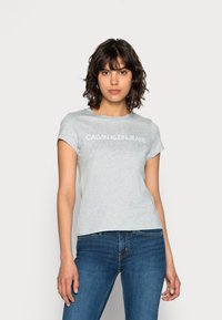 Calvin Klein Jeans INSTITUTIONAL LOGO TEE - Potiskana majica - light grey heather