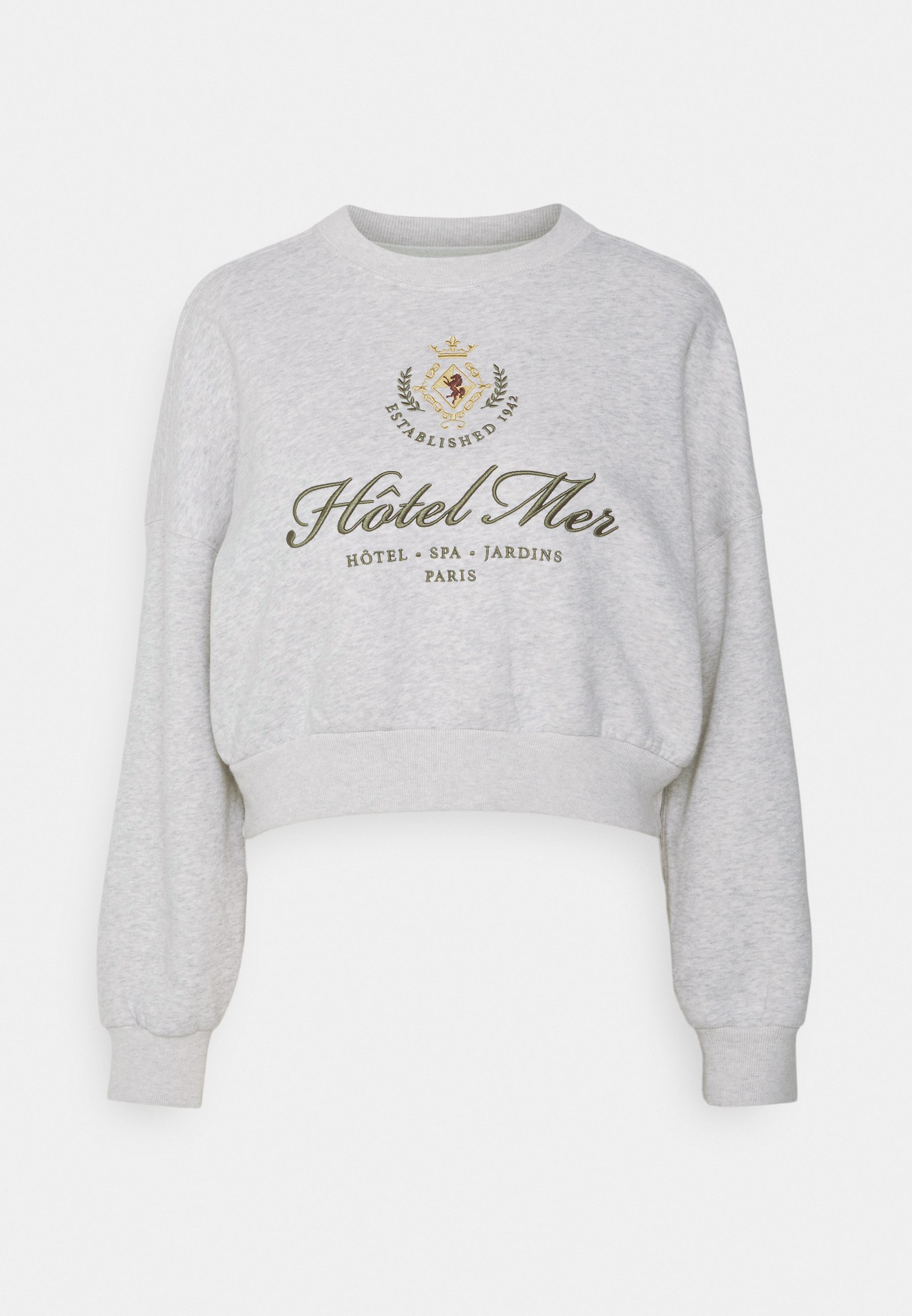 Abercrombie \u0026 Fitch Mini Sunday Crew Sweatshirt Grey Heather, Women's, Size: Large, Grey