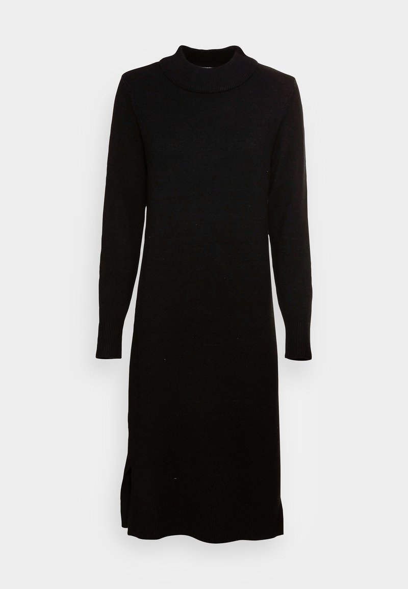 Damen Freizeitkleider | Vila Midikleid Langärmeliges Rundhalsausschnitt Strickkleid black/schwarz - UV51946 Damen Freizeitkleider | Vila Midikleid Langärmeliges Rundhalsausschnitt Strickkleid black/schwarz - UV51946