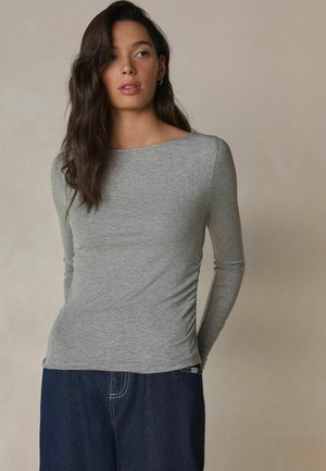 N PREMIUM LONG SLEEVE SLASH NECK. - Camiseta de manga larga - grey