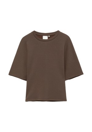PULL&BEAR, SHORT SLEEVE BATWING SLEEVE - T-SHIRT - T-shirt basique - brown