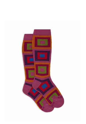 WITH CONCENTRIC SQUARE MOTIF - Calze - ciclamino