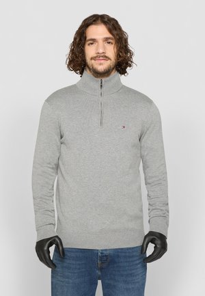 Tommy Hilfiger ESSENTIAL ZIP MOCK - Pulóver - medium grey heather