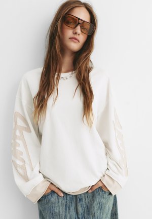 STWD WITH CONTRASTING PATCH -  - Maglietta a manica lunga - stone