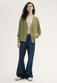 TOM TAILOR DENIM V NECK CARDIGAN - Kardigán - greyish green