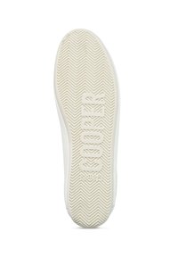 White rubber shoe sole with herringbone pattern, featuring raised lettering "COOPER" and a smooth finish.