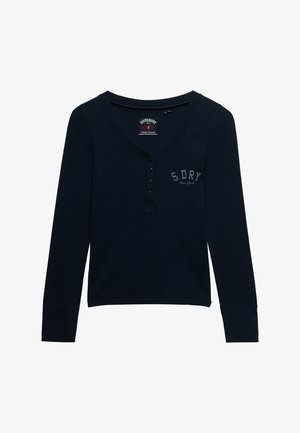 Superdry & Co, SUPERDRY ATHLETIC BUTTON DOWN LONG SLEEVE TOP.. - Maglietta a manica lunga - eclipse navy
