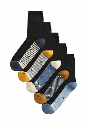 BEE 5 PACK  - Nogavice - blue ochre bee