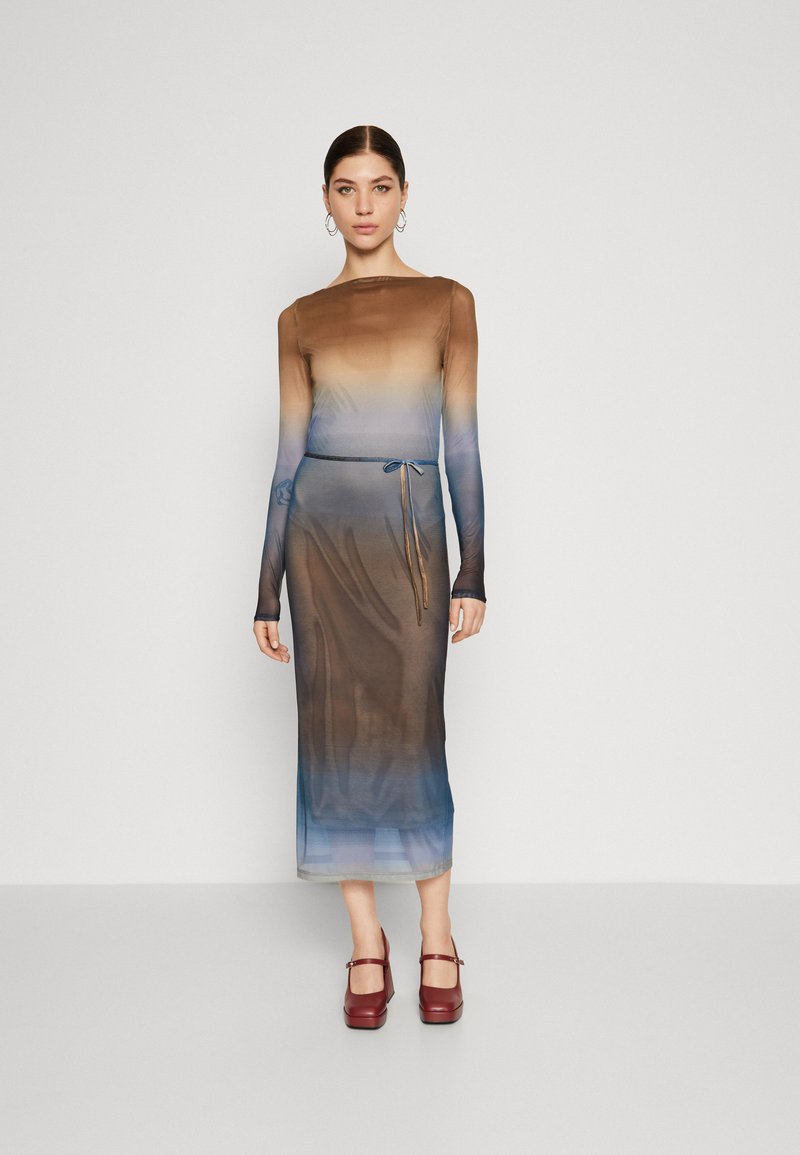 Vero Moda VMXANDIE CALF DRESS - Φόρεμα σε ίσια γραμμή - blue