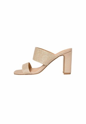 REGULAR FIT -   DOUBLE BLOCK MID FIT - Heeled mules - gold