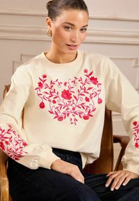 Love & Roses Melegítőfelső - ivory red and pink embroidered