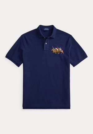 CLASSIC FIT TRIPLE-PONY MESH POLO SHIRT - Polokošeľa - newport navy