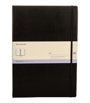 Schizzo Moleskine nero con elastico, carta da 165 gsm, etichettato per schizzi con matite, pastelli, carboncino e pennarelli.