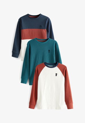 3 PACK LONG SLEEVE - Bluzka z długim rękawem - berry red navy blue