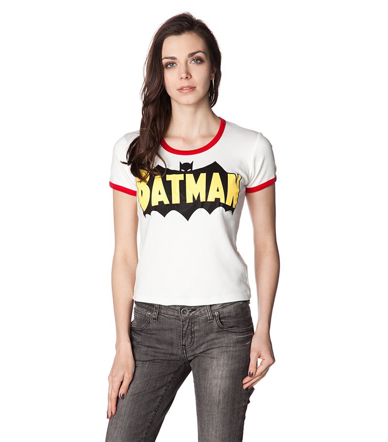Traktor - BATMAN - WINGS RINGER - Print T-shirt - almost white true red weiss, Enlarge