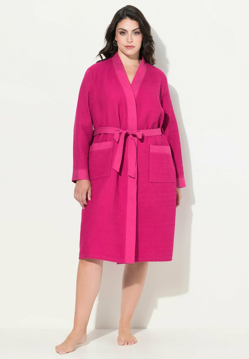 Ulla Popken WRAP LONG SLEEVE - Morgonrock - fuchsia