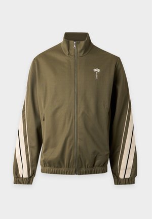 Palm Angels, PALM TREE STRIPED  - Sweat zippé - olive green/off white