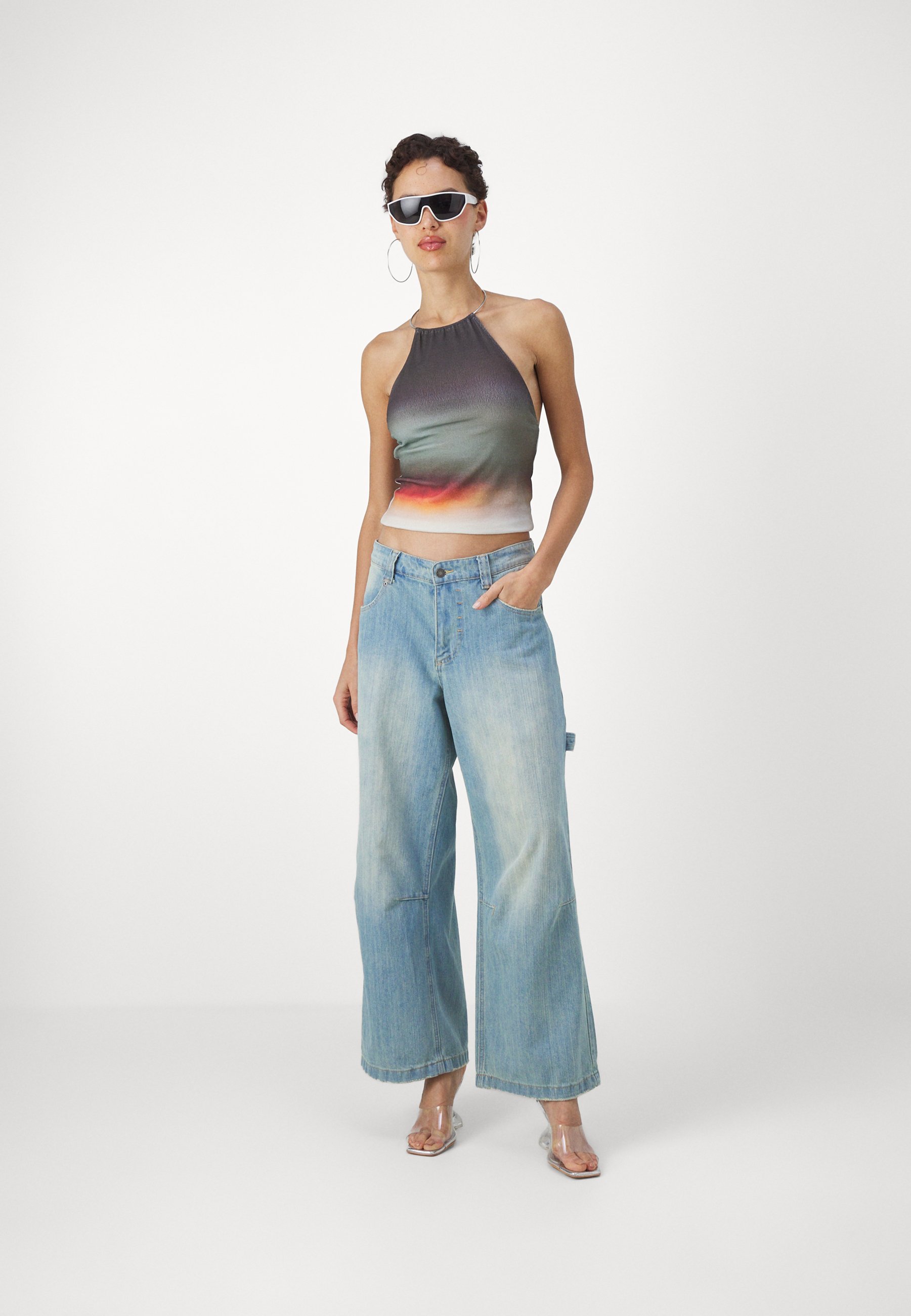 Jaded London CARPENTER COLOSSUS - Wide Leg - blue denim