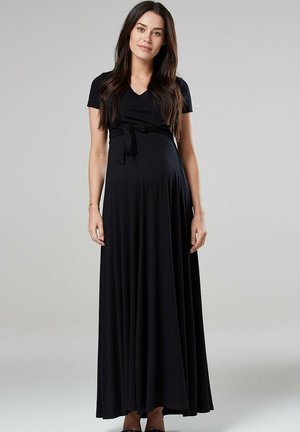 WRAP SHORT SLEEVE - Maxi dress - black