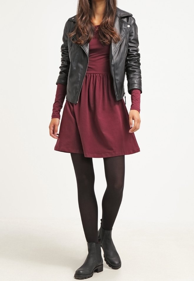 ONLY Jersey dress - bordeaux - (Pre-owned) - Zalando