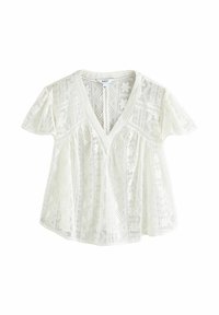 Next - REGULAR FIT - V NECK SHORT SLEEVE  - Blouse - white Thumbnail Image 1