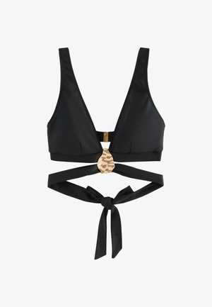 Lipsy, REGULAR FIT - GOLD HARDWARE PLUNGE BIKINI TOP . - Bikiniyläosa - black