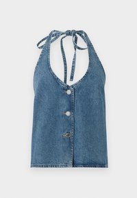 TIE BACK VEST - Top - mid blue