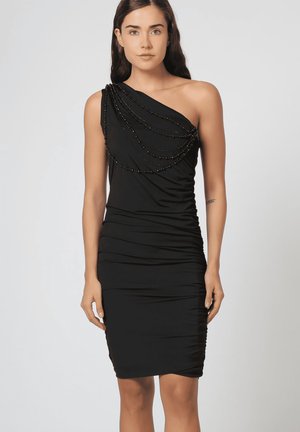 ASIMÉTRICO CON EFECTO DRAPEADO Y - Vestido de cóctel - black