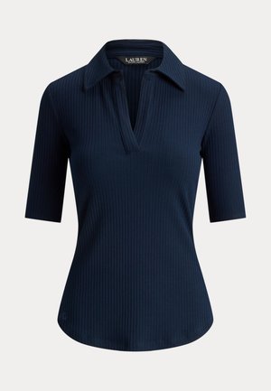 Lauren Ralph Lauren, RIB ELBOW SLEEVE POLO TEE - Poloshirts - navy