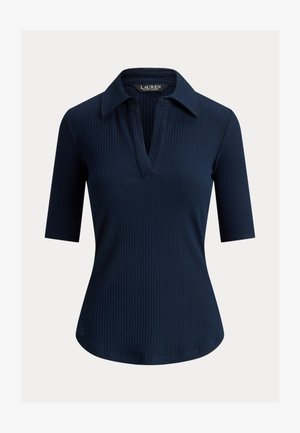 Lauren Ralph Lauren, RIB ELBOW SLEEVE POLO TEE - Poloshirt - navy