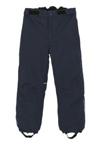 Marineblau isolierte Hose mit lockerer Passform, elastischem Bund, Klettverschlüssen und enganliegenden Bündchen. Mit reflektierenden Akzenten und Seitentaschen.