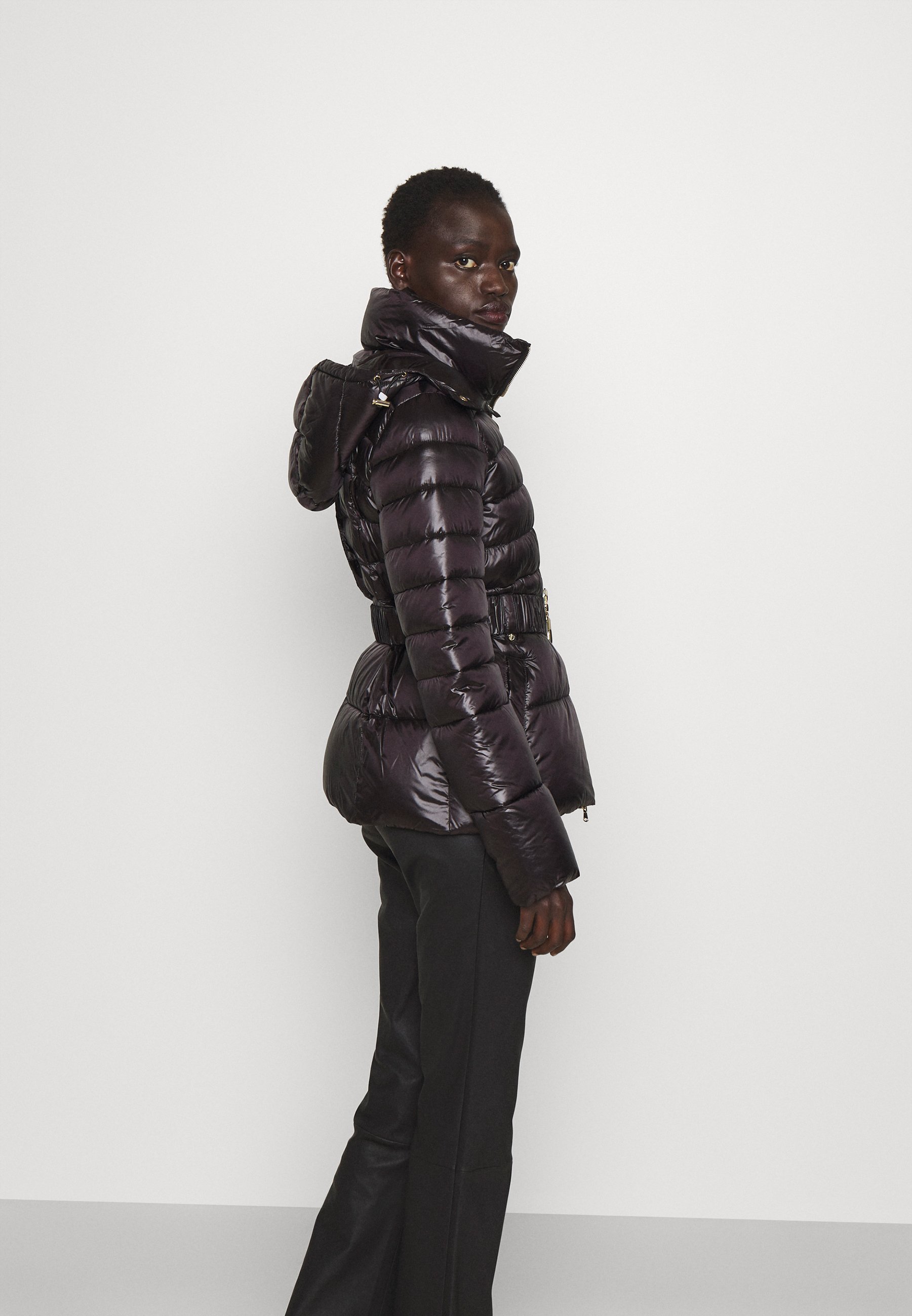 belted winter jacket