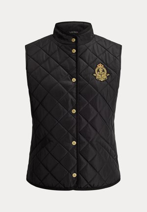 Lauren Ralph Lauren, CREST PATCH CORDUROY TRIM QUILTED VEST - Vestă - black