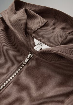 THE SET REGULAR FIT - 2 PACK ZIP THROUGH - Cardigan - mink/black