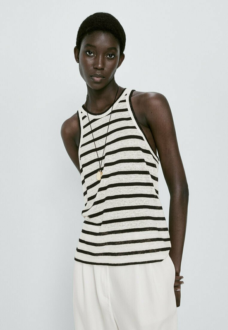 Massimo Dutti STRIPED TANK - Top - beige - Zalando.de