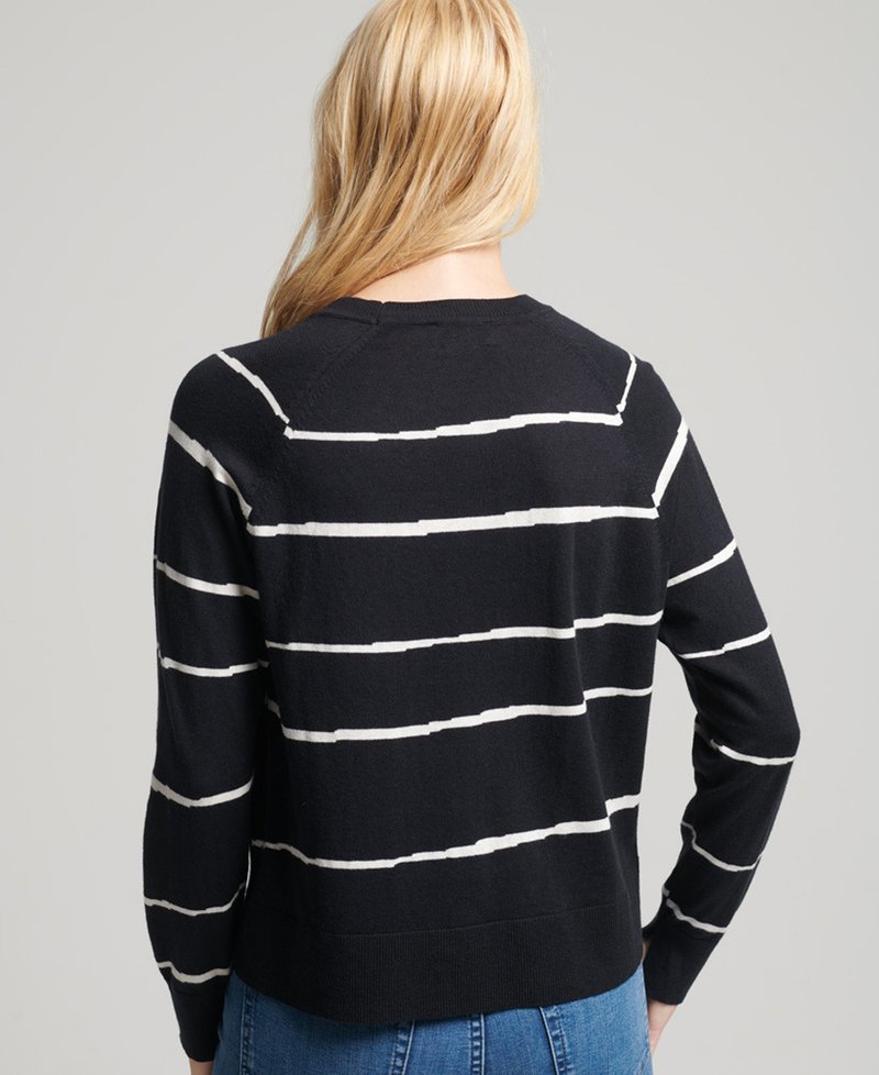 Damen Strickjacken | Superdry Strickpullover black stripe/schwarz - IQ75350 Damen Strickjacken | Superdry Strickpullover black stripe/schwarz - IQ75350